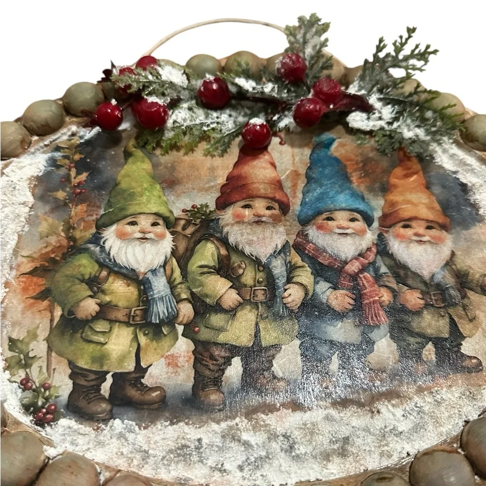 Festive Hand Crafted Gnome Holiday Wall Decor - Picture 2 of 3